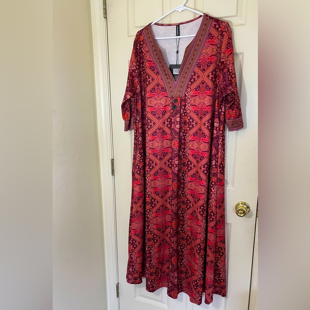 NWT Summer Maxi Dress Orange Size XXL